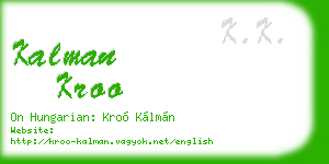 kalman kroo business card