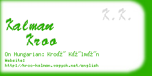 kalman kroo business card
